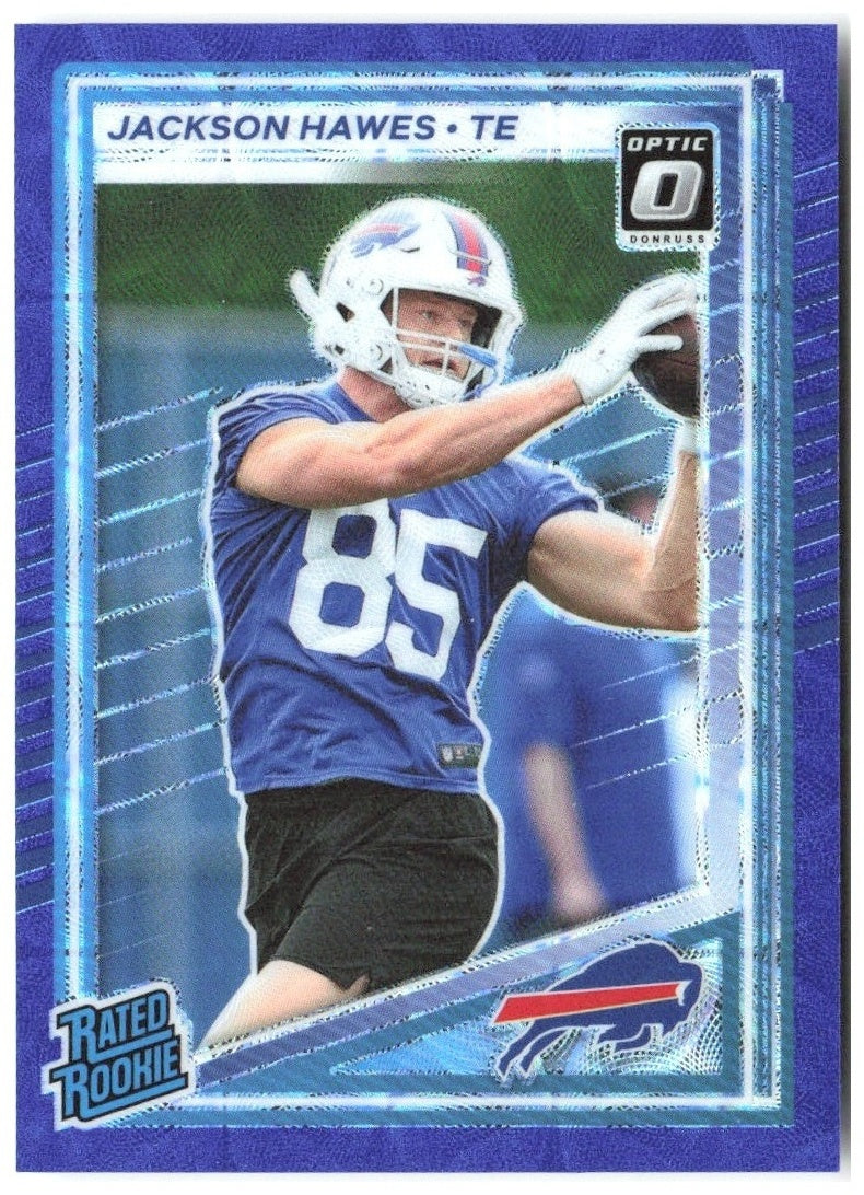 Jackson Hawes Donruss - Optic Rated Rookies Blue Scope 357 2025 Buffalo Bills