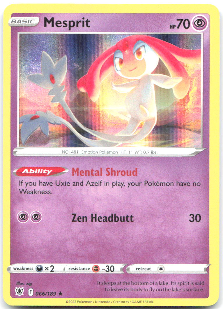 Mesprit Holo Rare SWSH10 Astral Radiance 066/189 NM zig
