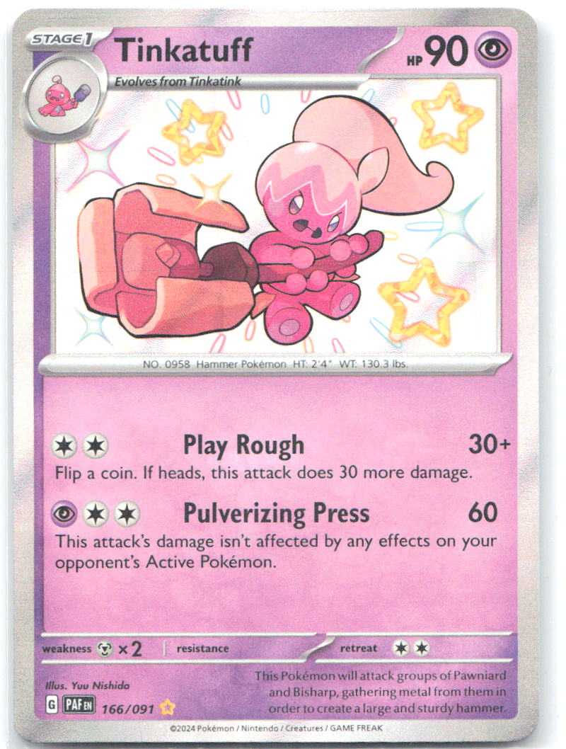 Tinkatuff Holo Shiny Rare SV: Paldean Fates 166/091 NM Yuu Nishida