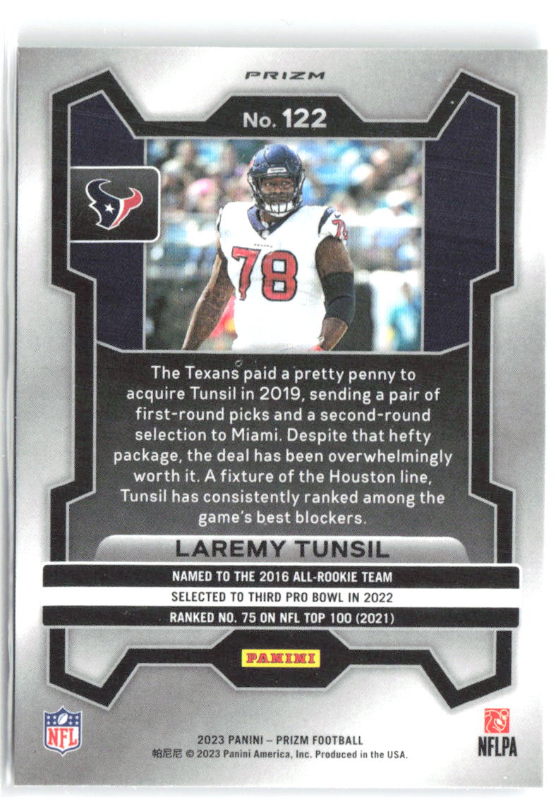 Laremy Tunsil Panini Prizm - Silver 122 2023 Houston Texans