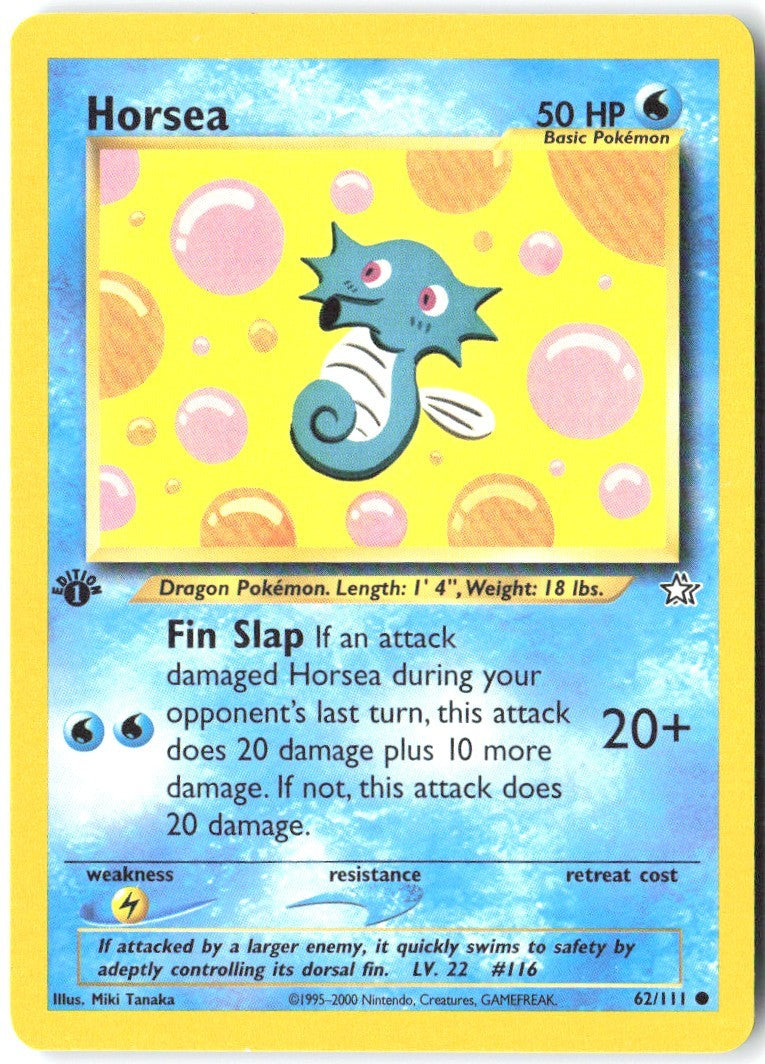 Horsea 1st Edition Common Neo Genesis 062/111 NM Miki Tanaka