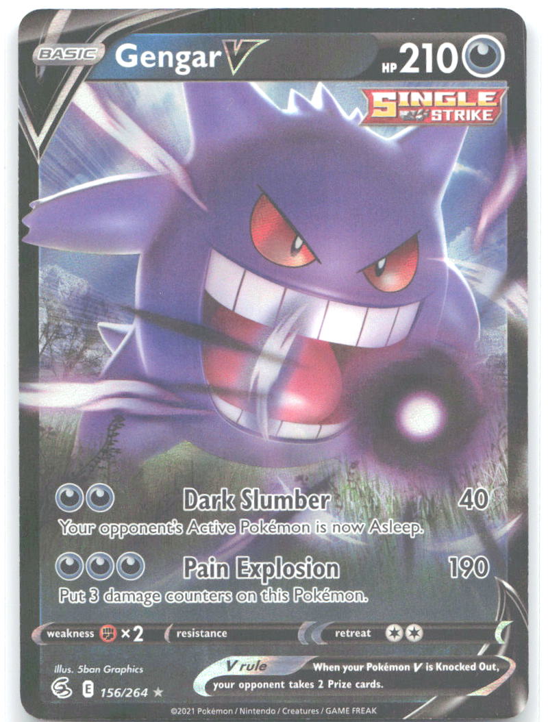 Gengar V Holo Ultra Rare SWSH08: Fusion Strike 156/264 NM 5ban Graphics