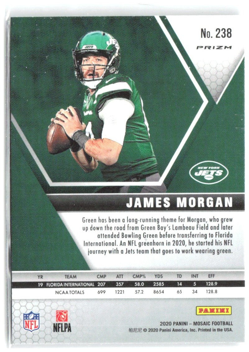 James Morgan Panini Mosaic - Prizm Silver 238 2020 New York Jets