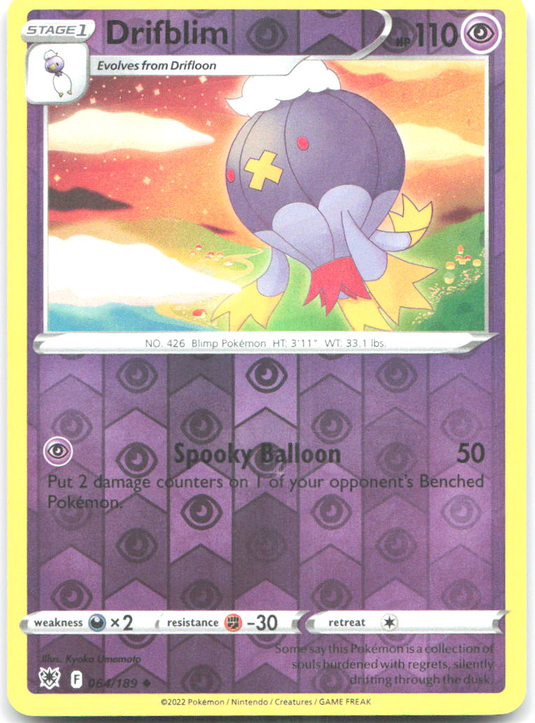 Drifblim Reverse Holo Uncommon SWSH10 Astral Radiance 064/189 NM Kyoko Umemoto