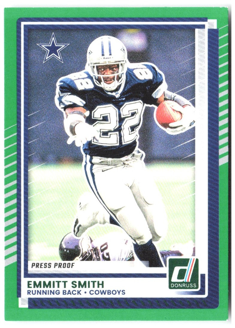 Emmitt Smith Donruss - Press Proofs Green 4 2025 Dallas Cowboys