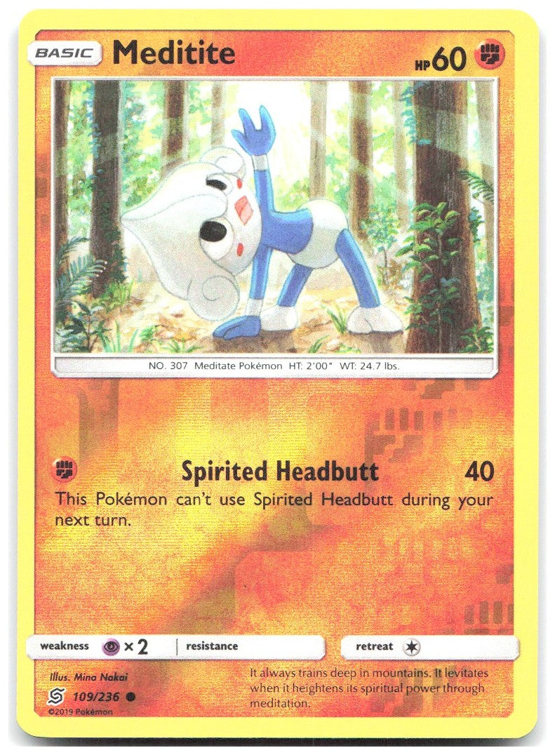 Meditite Reverse Holo Common SM Unified Minds 109/236 NM Mina Nakai