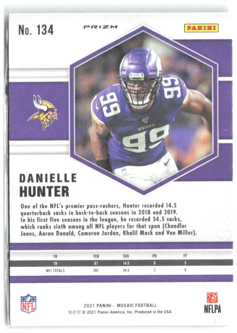 Danielle Hunter Panini Mosaic - Prizm Green 134 2021 Minnesota Vikings
