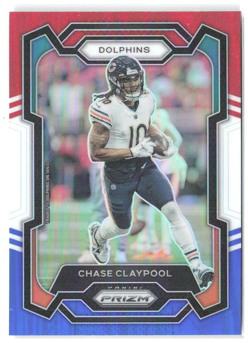 Chase Claypool Panini Prizm - Red White and Blue 46 2023 Miami Dolphins