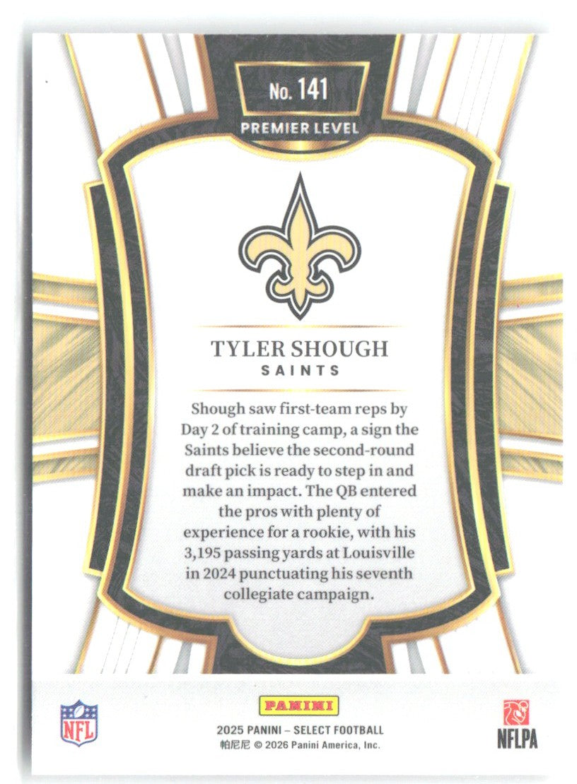 Tyler Shough Panini Select 141 2025 New Orleans Saints