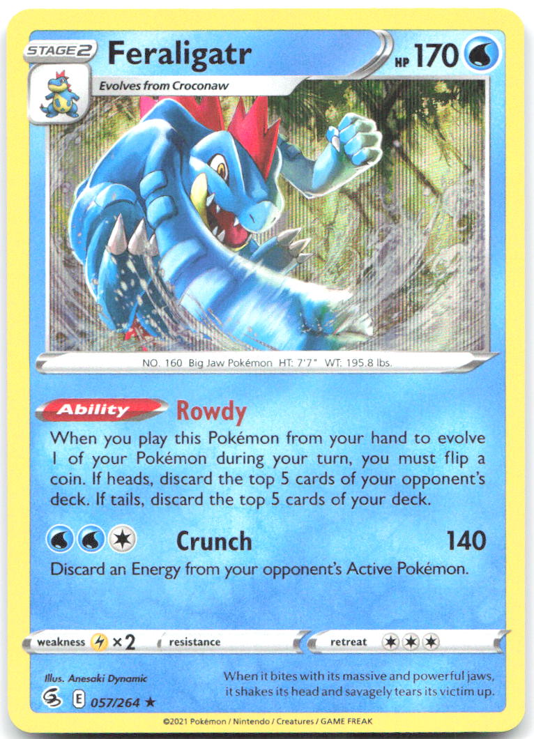 Feraligatr Holo Rare SWSH08 Fusion Strike 057/264 NM Anesaki Dynamic