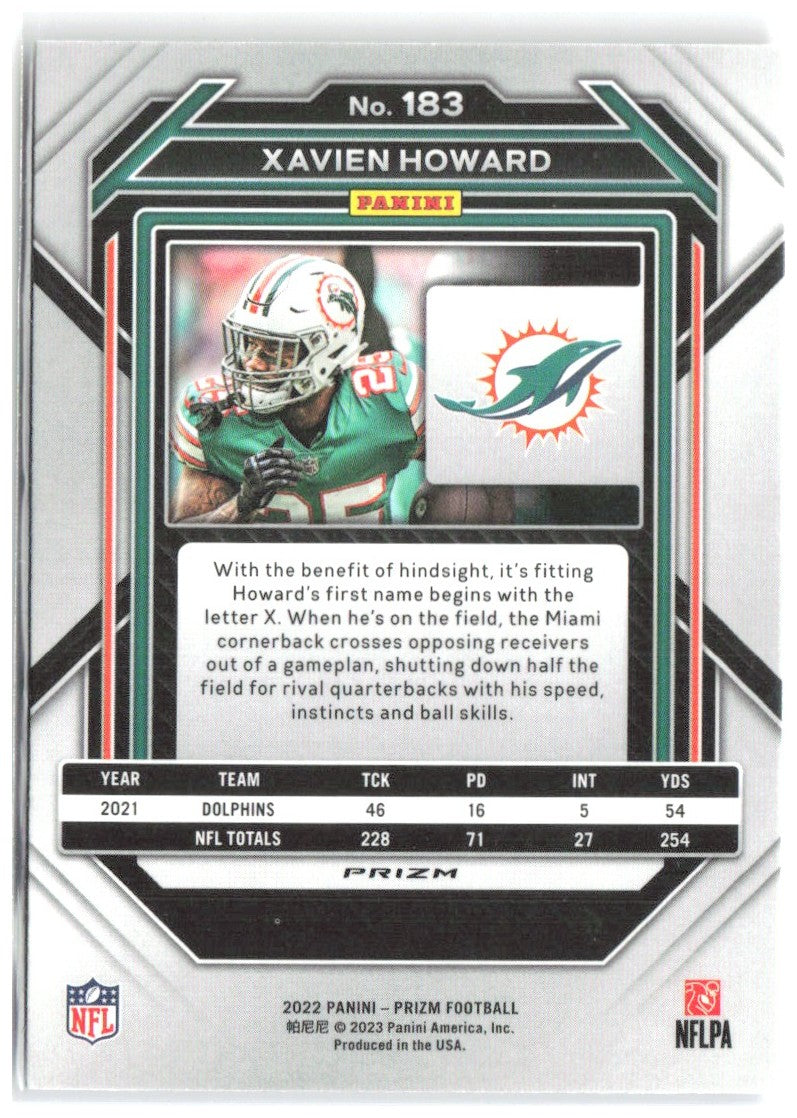 Xavien Howard Panini Prizm - Red White and Blue 183 2022 Miami Dolphins