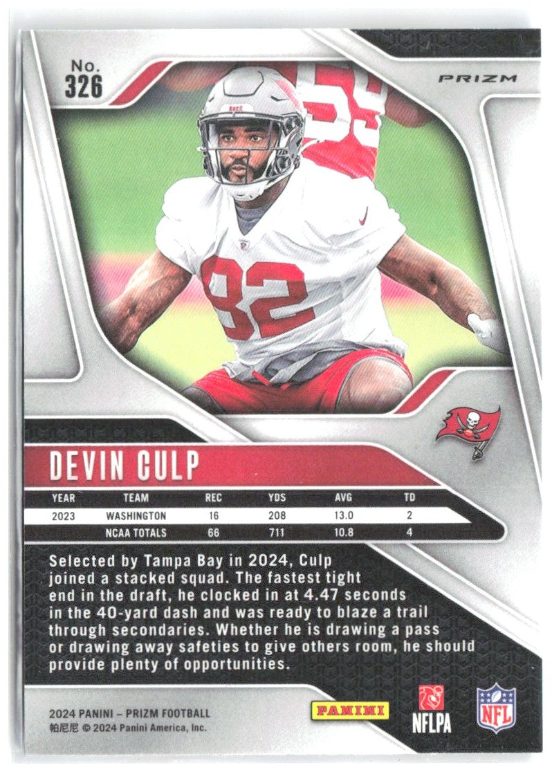 Devin Culp Panini Prizm - Red White and Blue 326 2024 Tampa Bay Buccaneers