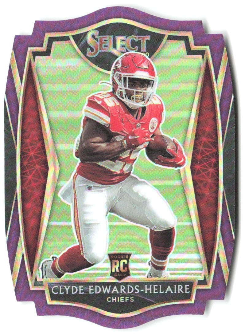 Clyde Edwards-Helaire Select - Purple Prizm Die Cut 154 2020 Kansas City Chiefs