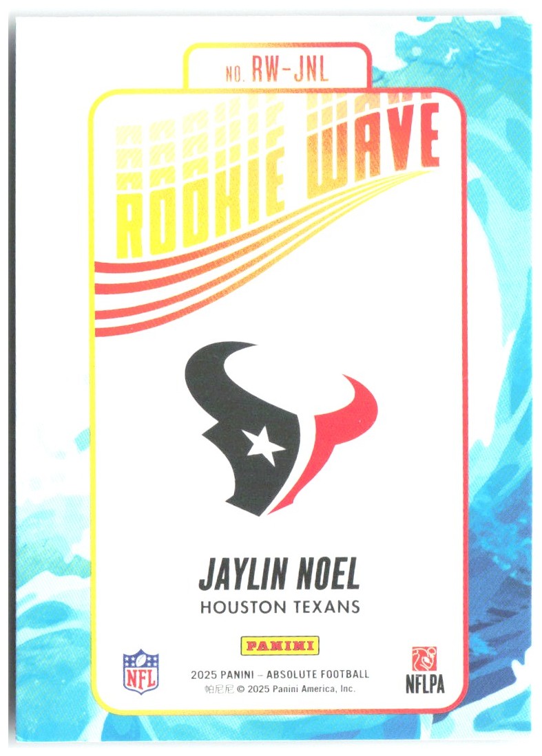Jaylin Noel Panini Absolute - Rookie Wave RW-JNL 2025 Houston Texans
