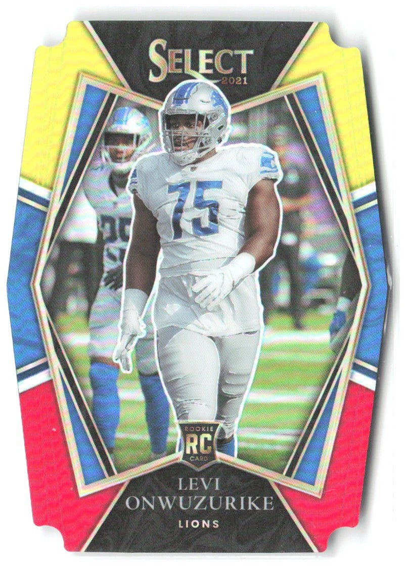 Levi Onwuzurike Select - Red and Yellow Prizm Die Cut 190 2021 Detroit Lions