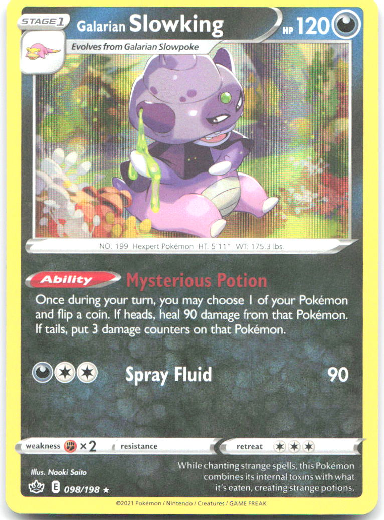 Galarian Slowking Holo Rare SWSH06 Chilling Reign 098/198 NM Naoki Saito