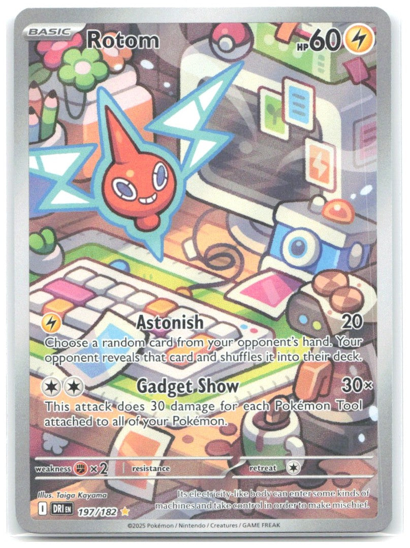 Rotom Holo Illustration Rare SV10 Destined Rivals 197/182 NM Taiga Kayama