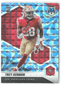 Trey Sermon Panini Mosaic - Prizm Reactive Blue 324 2021 San Francisco 49ers