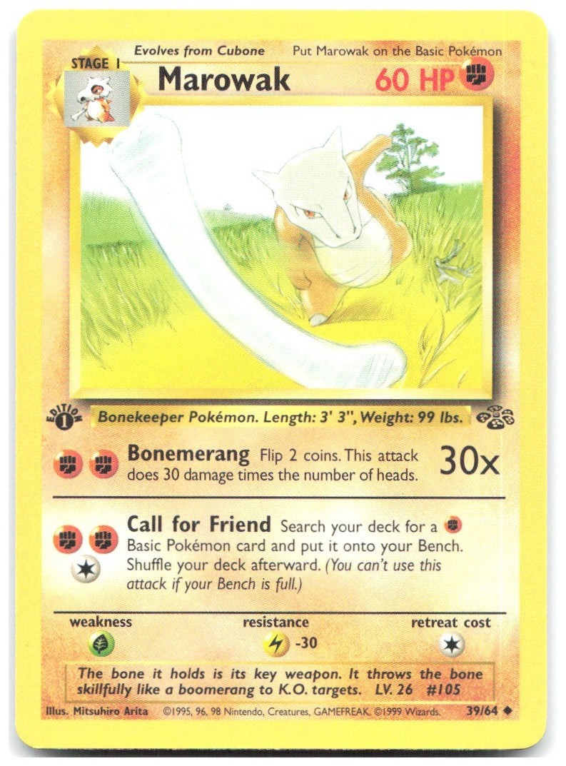 Marowak 1st Edition Uncommon Jungle 39/64 NM Mitsuhiro Arita