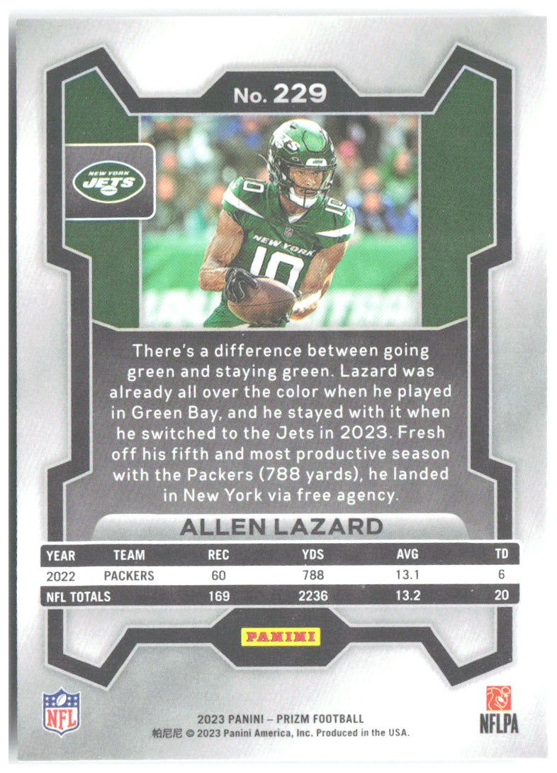 Allen Lazard Panini Prizm 229 2023 New York Jets