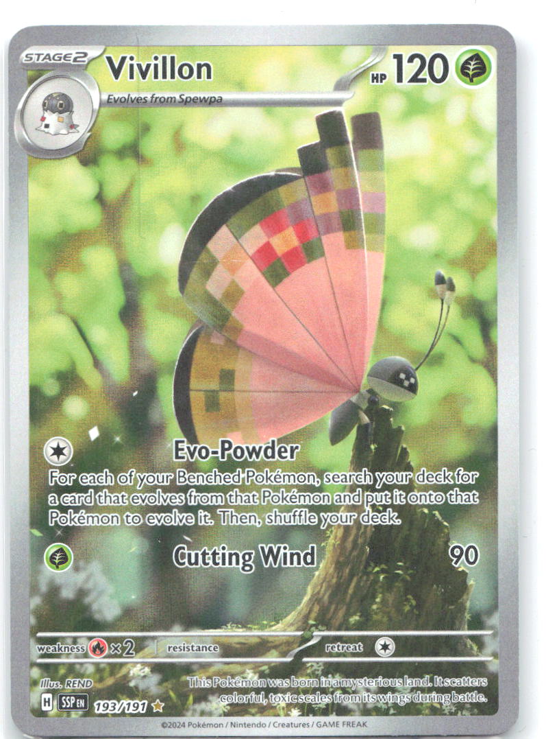 Vivillon Holo Illustration Rare SV08: Surging Sparks 193/191 NM REND