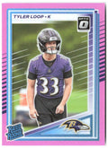 Tyler Loop Donruss - Optic Rated Rookies Preview Pink 382 2025 Baltimore Ravens