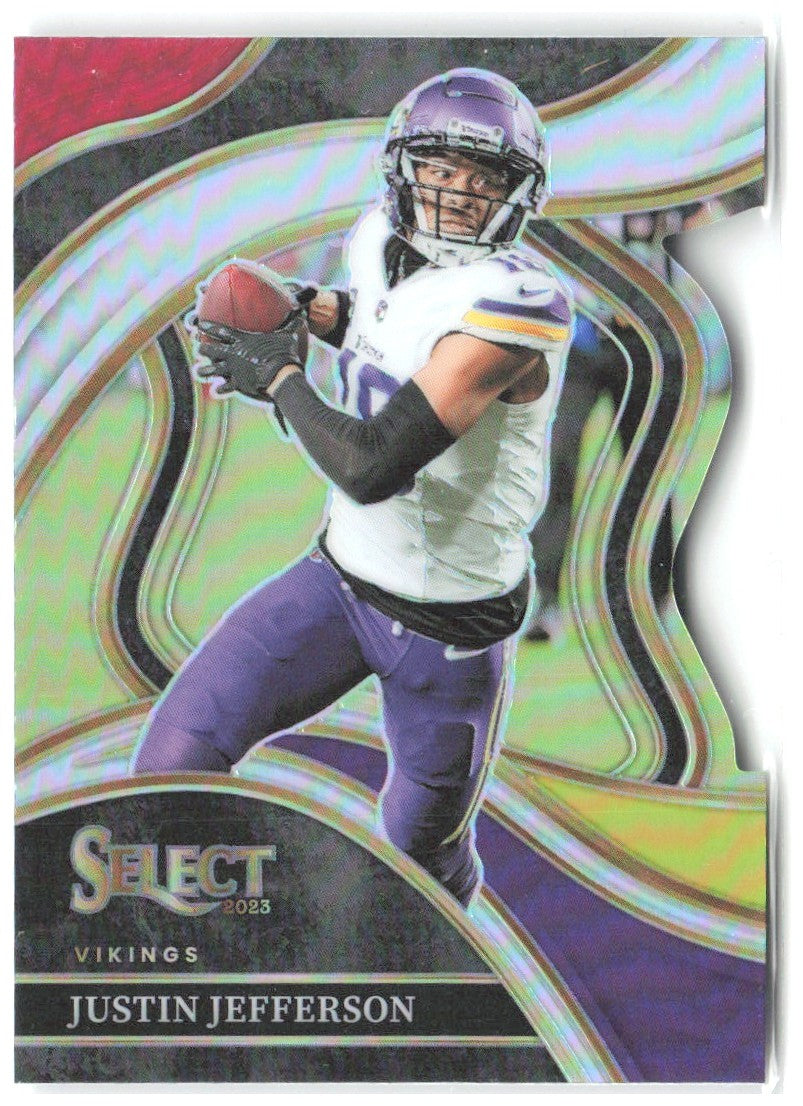 Justin Jefferson Select - Red and Yellow Prizms Die Cuts 247 2023 Vikings