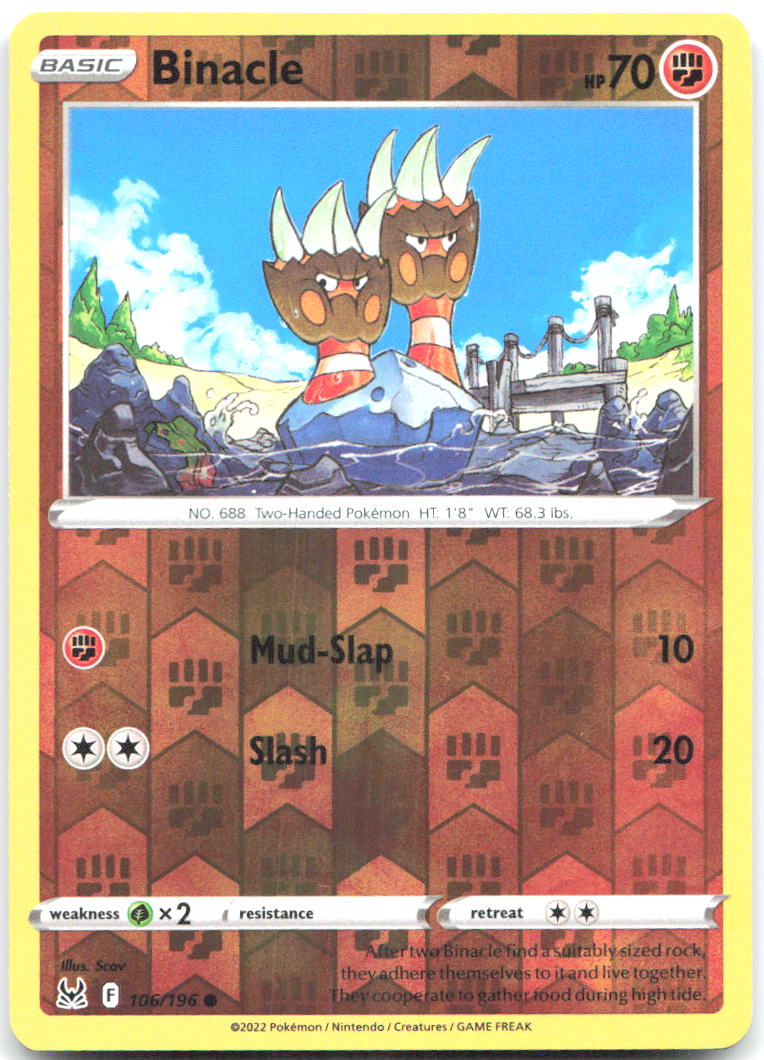 Binacle Reverse Holo Common SWSH11 Lost Origin 106/196 NM Scav