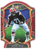 Jedrick Wills Panini Select - Red Prizm Die Cut 90 2020 Cleveland Browns