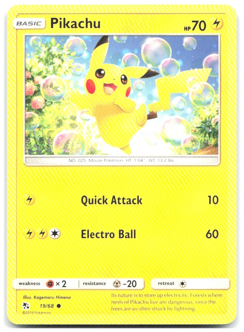 Pikachu Common Hidden Fates 19/68 NM Kagemaru Himeno