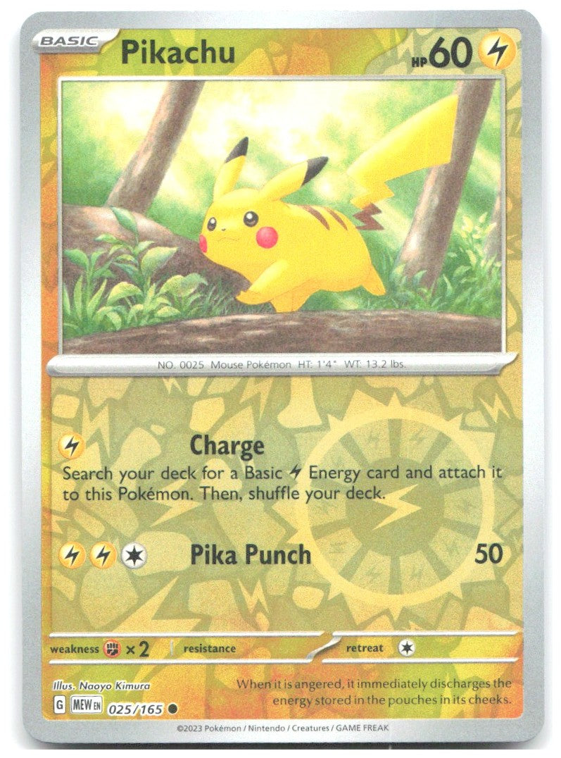 Pikachu Reverse Holo Common SV Scarlet & Violet 151 025/165 NM Naoyo Kimura
