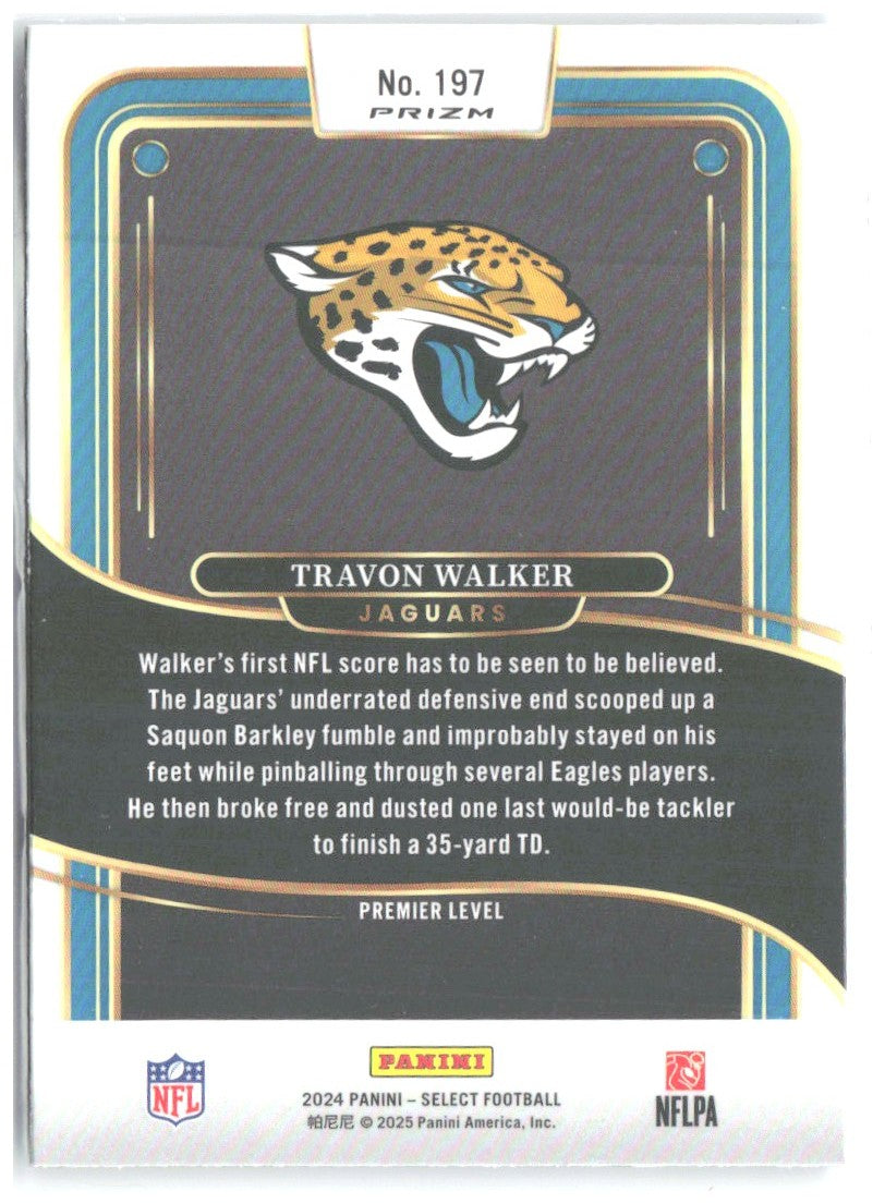 Travon Walker Select - Black & Blue Prizm Shock 197 2024 Jacksonville Jaguars