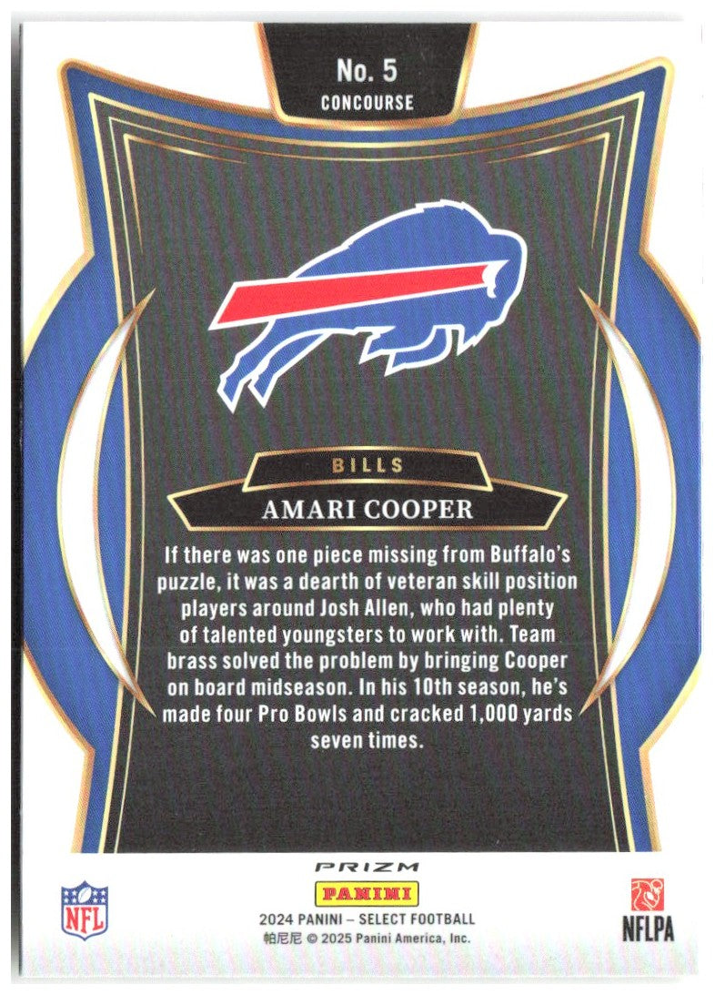 Amari Cooper Panini Select - Red & Yellow Prizm Shock 5 2024 Buffalo Bills