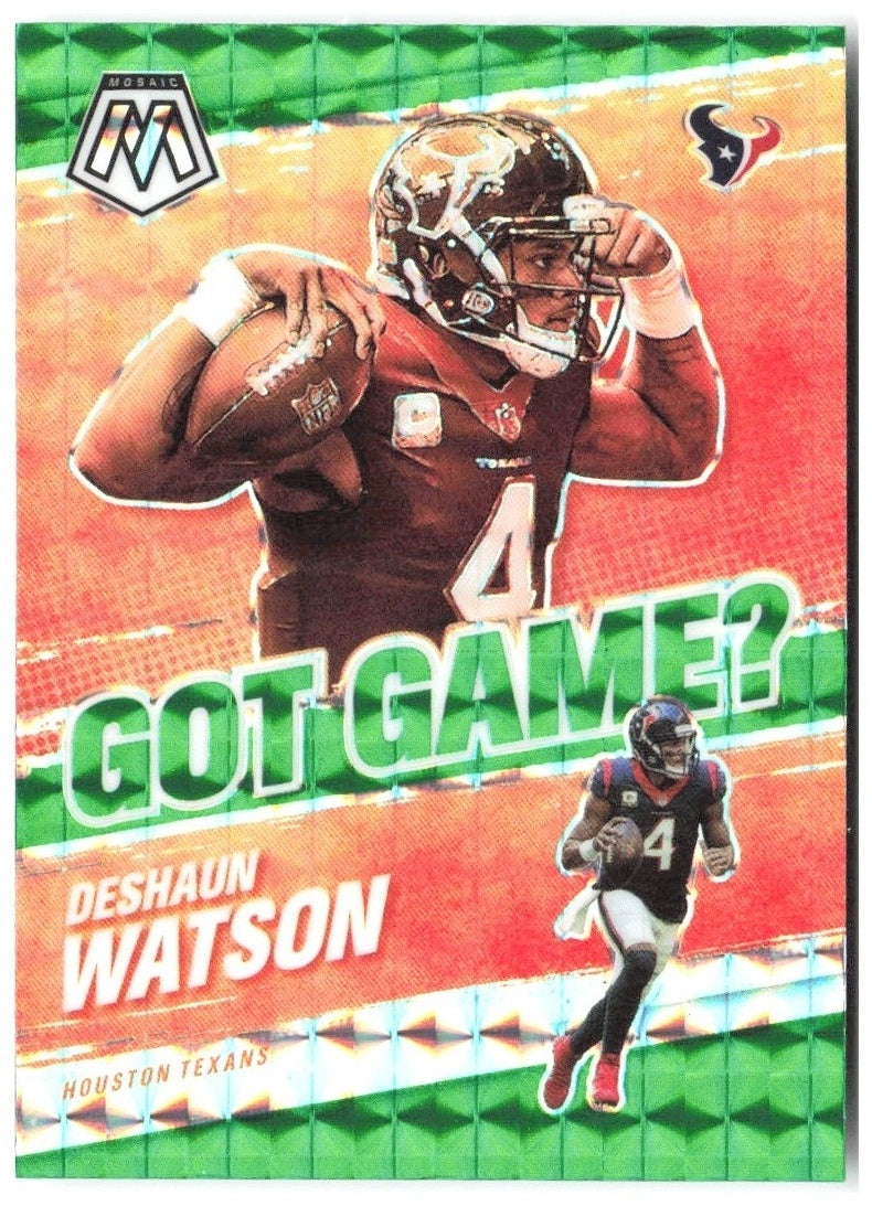 Deshaun Watson Panini Mosaic - Got Game? Mosaic Green GG-3 2021 Houston Texans