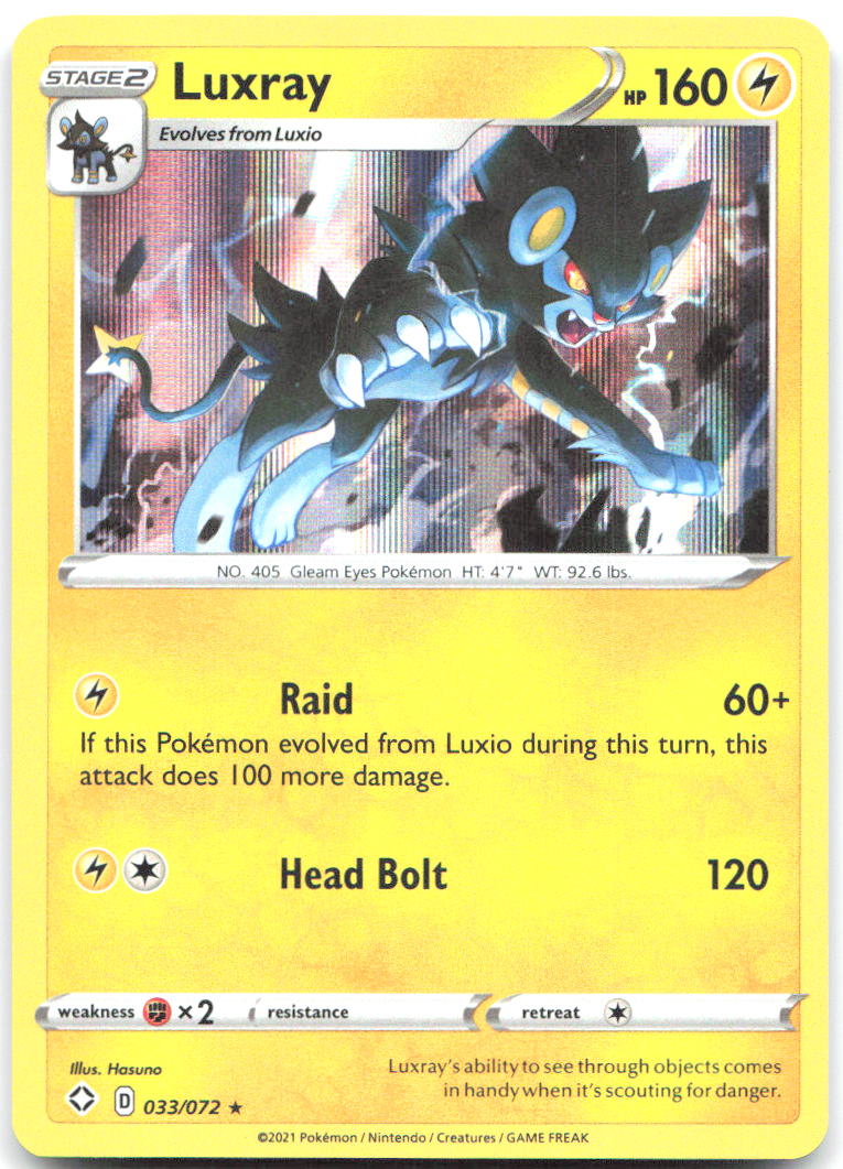 Luxray Holo Rare Shining Fates 033/072 NM Hasuno