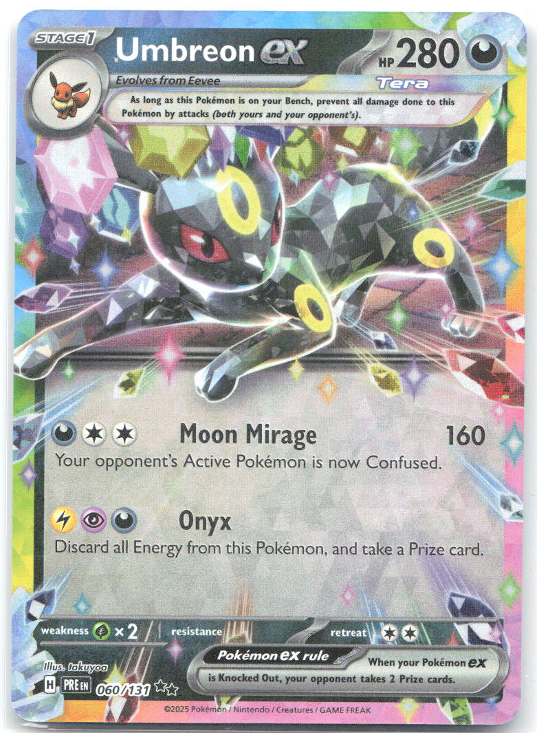 Umbreon ex Holo Double Rare SV: Prismatic Evolutions 060/131 NM 5ban Graphics