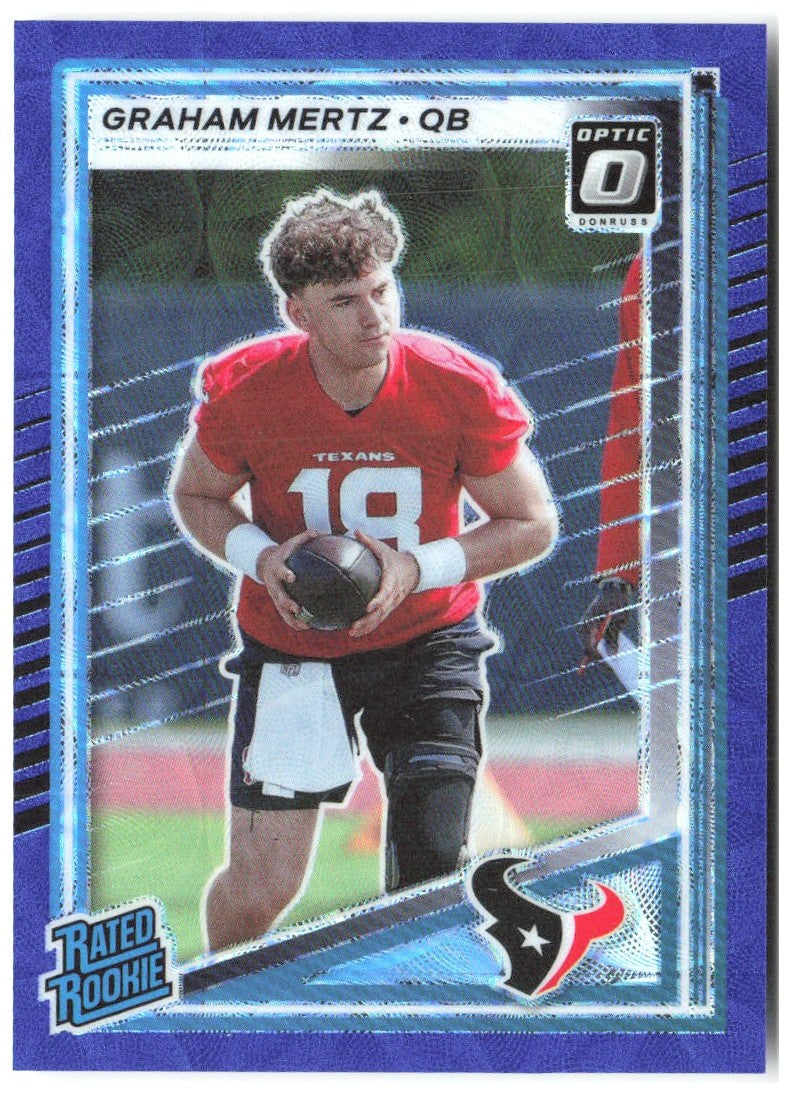 Graham Mertz Donruss - Optic Rated Rookies Blue Scope 347 2025 Houston Texans