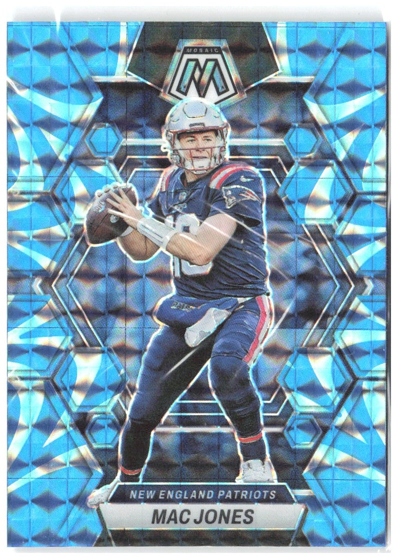 Mac Jones Panini Mosaic - Reactive Blue Mosaic 160 2023 New England Patriots