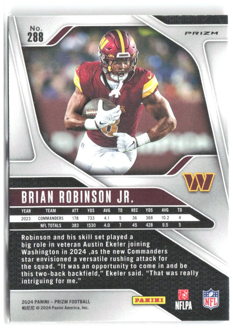 Brian Robinson Jr. Panini Prizm - Disco 288 2024 Washington Commanders