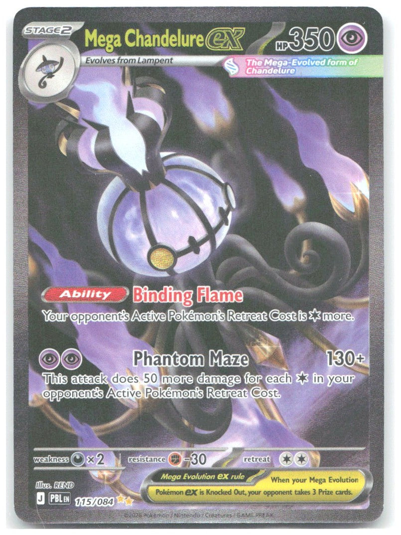Mega Chandelure ex Special Illustration Rare ME05 Pitch Black 115/084 NM REND
