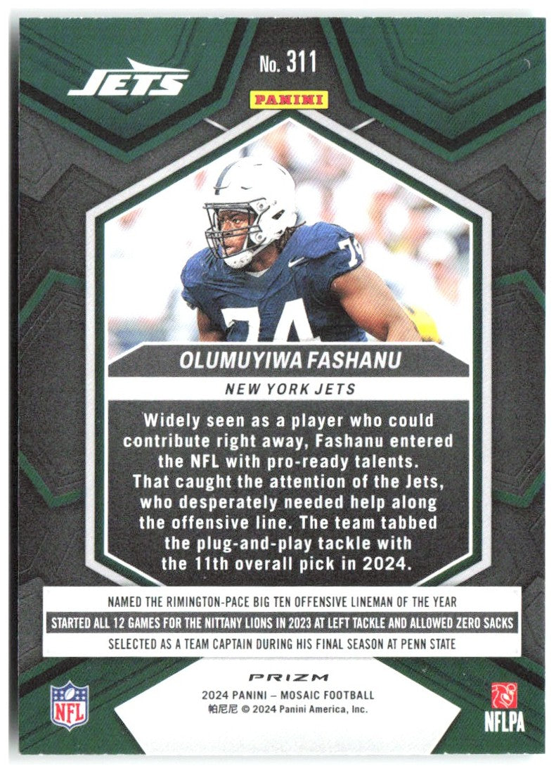 Olumuyiwa Fashanu Panini Mosaic - Mosaic Green 311 2024 New York Jets