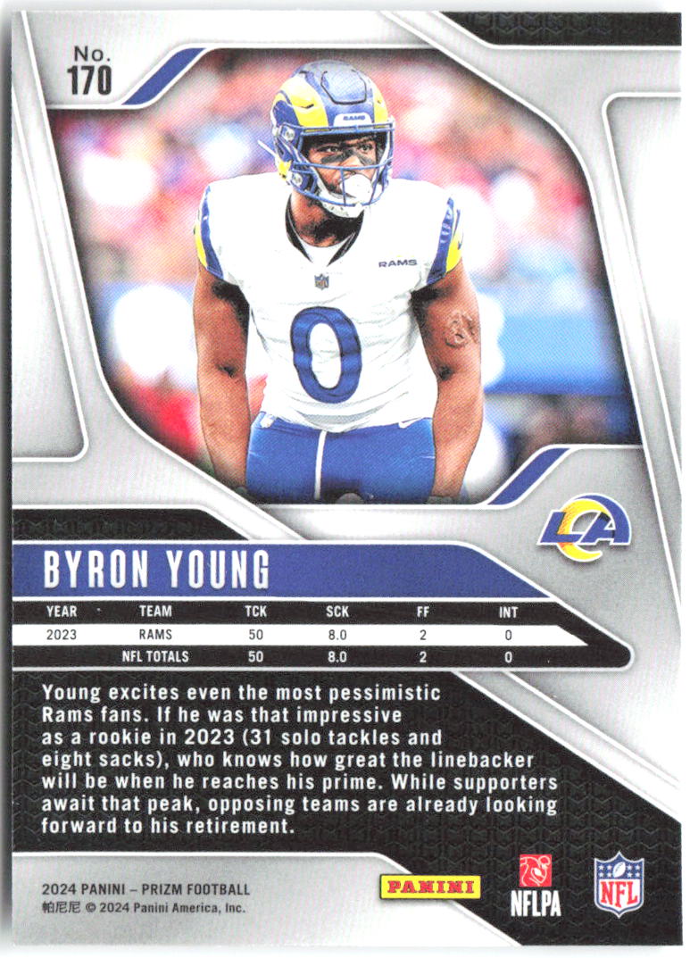 Byron Young Panini Prizm 170 2024 Los Angeles Rams