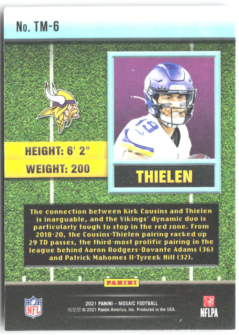 Adam Thielen Panini Mosaic - Touchdown Masters TM-6 2021 Minnesota Vikings