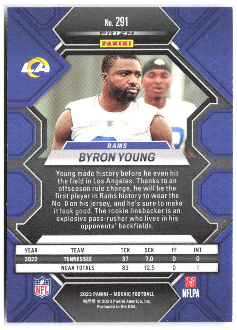 Byron Young Panini Mosaic - Mosaic 291 2023 Los Angeles Rams
