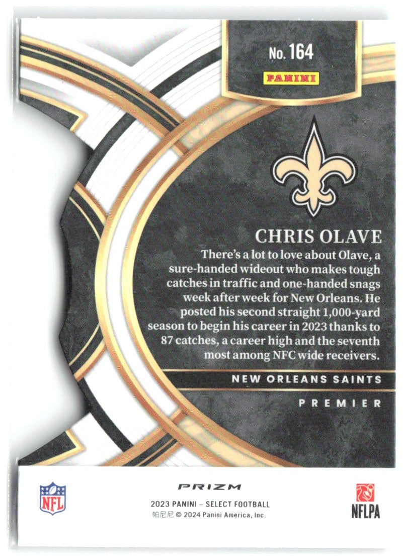 Chris Olave Select - Black and Red Prizms Die Cuts 164 2023 New Orleans Saints