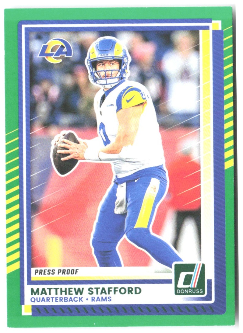 Matthew Stafford Donruss - Press Proofs Green 296 2025 Los Angeles Rams