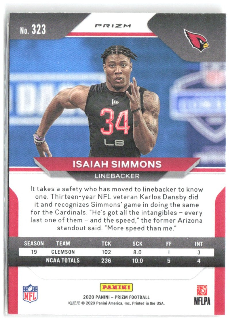 Isaiah Simmons Panini Prizm - Prizm Disco 323 2020 Arizona Cardinals