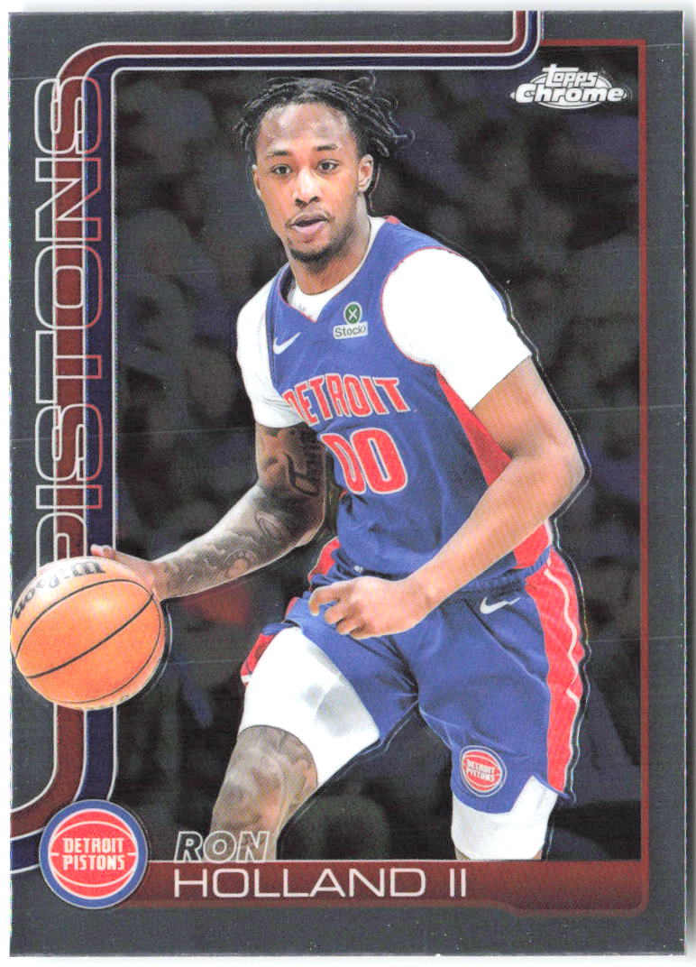 Ron Holland II Topps Chrome - Red White and Blue Refractor 16 2025-26 Pistons
