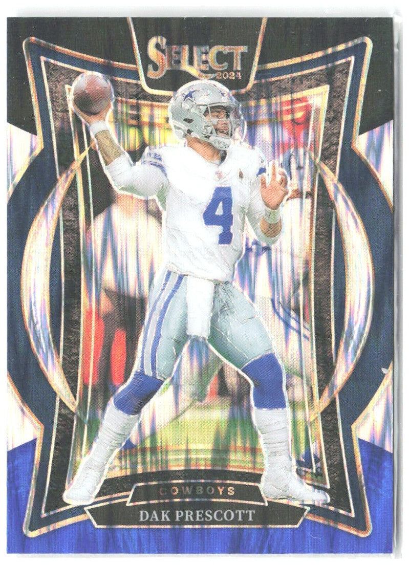Dak Prescott Panini Select - Black & Blue Prizm Shock 38 2024 Dallas Cowboys
