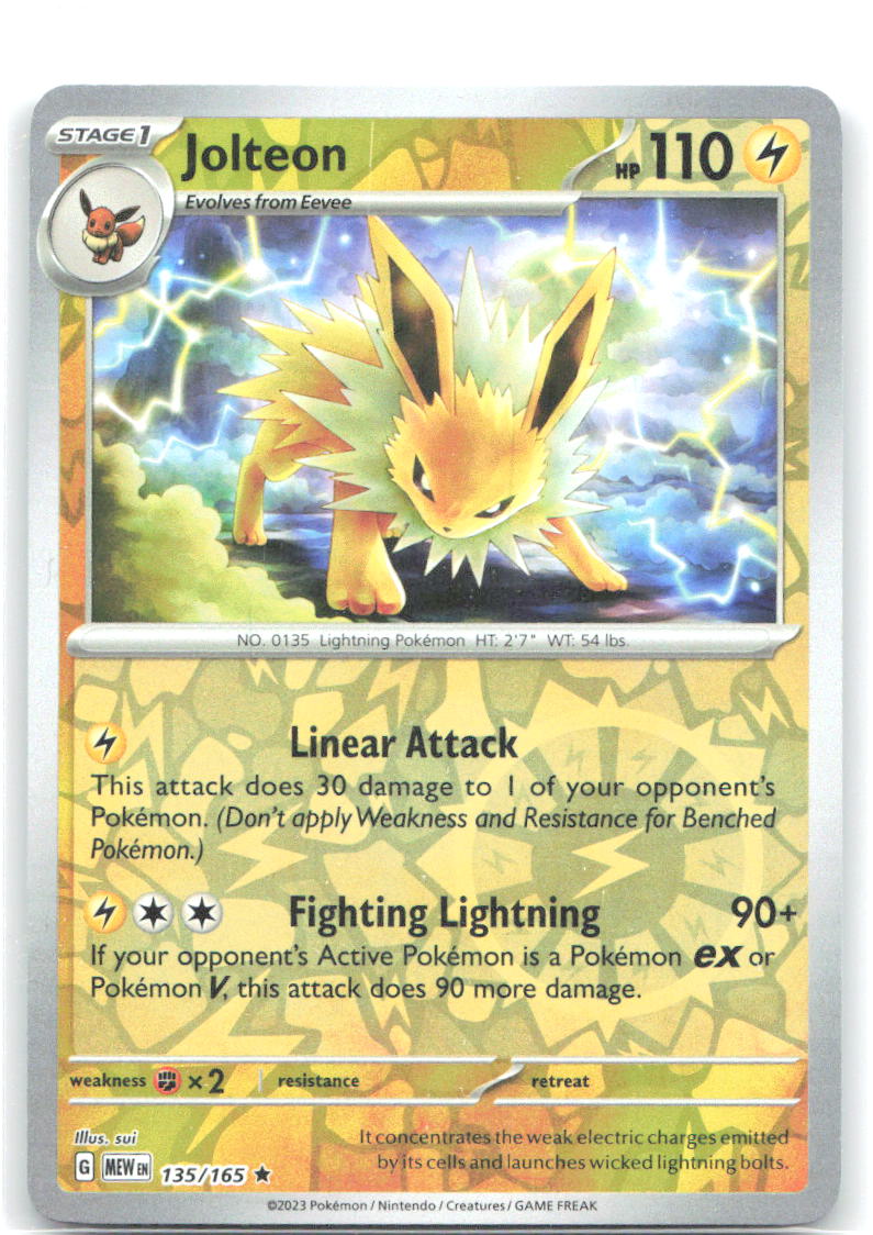 Jolteon Reverse Holo Rare SV: Scarlet & Violet 151 135/165 NM sui